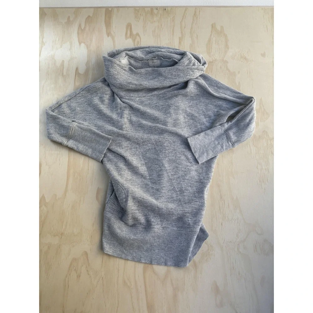 Aerie Sweater Womens Large Gray Cowl Neck Knit‎ Long Sleeve Pullover Cozy